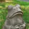 Glitzhome® 16.75" Faux Concrete Zen-Style Frog Garden Statue